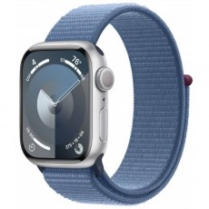 Часы Apple Watch Series 9 GPS 45мм корпус из алюминия серебро, ремешок синий
