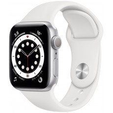 Часы Apple Watch Series 6 44mm корпус из алюминия серебристого цвета, ремешок серебристый